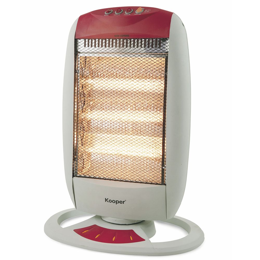 Stufa alogena elettrica 1200 watt rossa risparmio energetico caldobagno