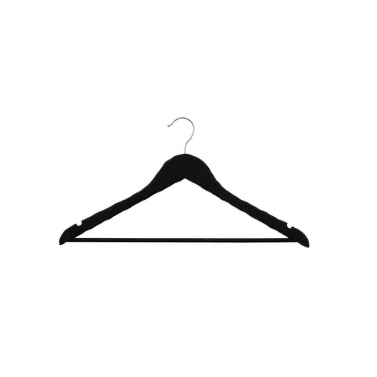 Set gruccia in legno nera 3 pezzi 44,5x1,2x23cm