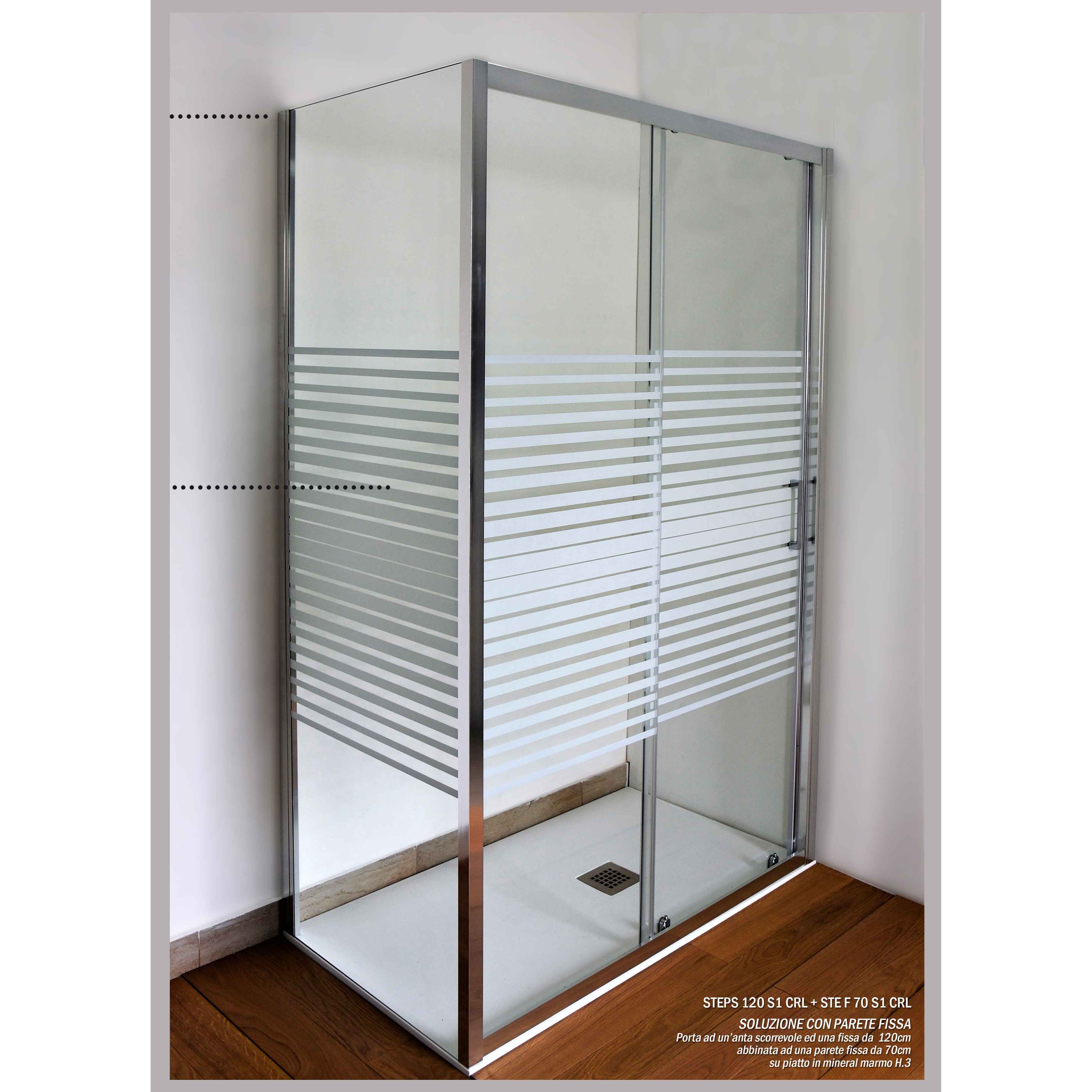 Porta scorrevole cromata