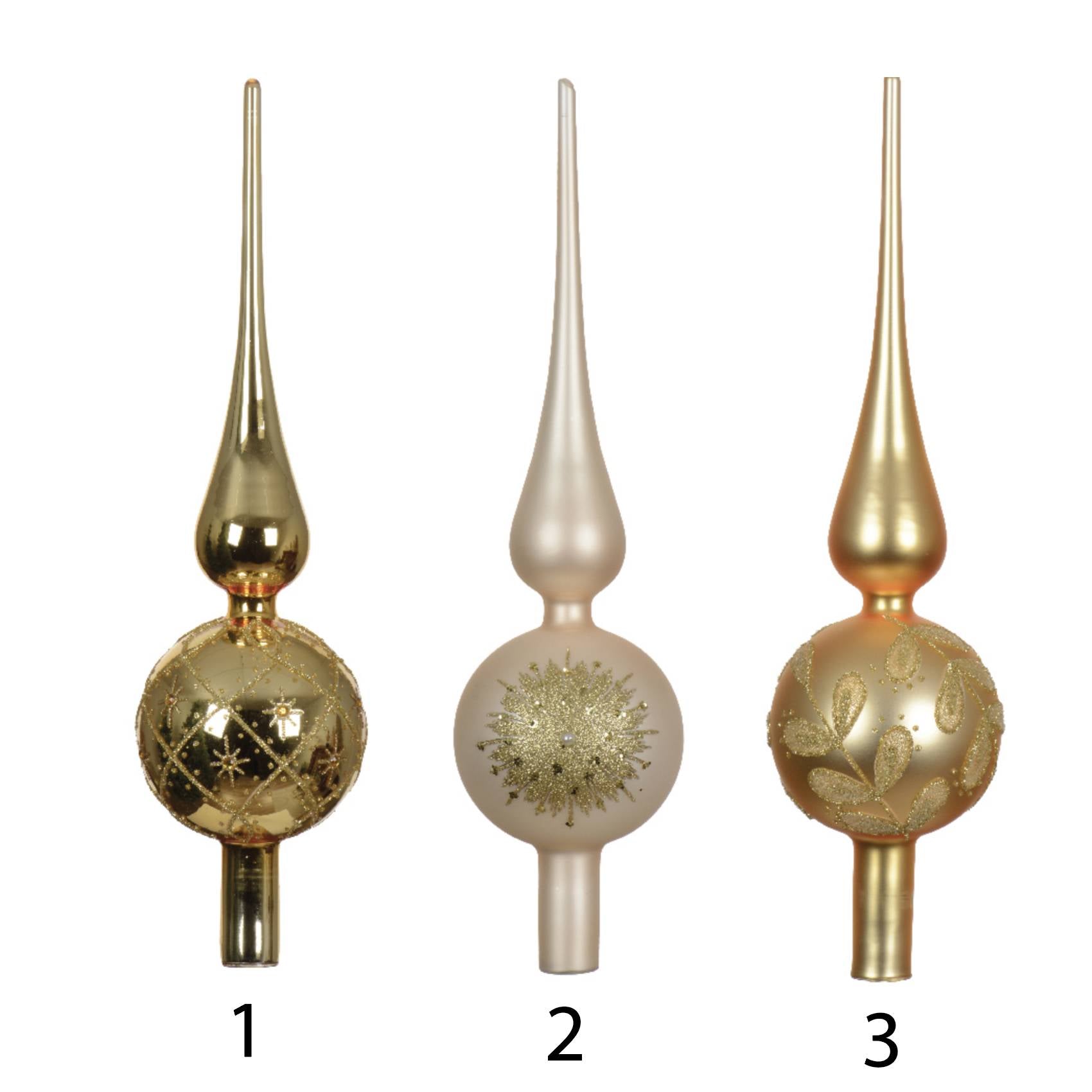 Puntale albero perlato-oro 31 cm