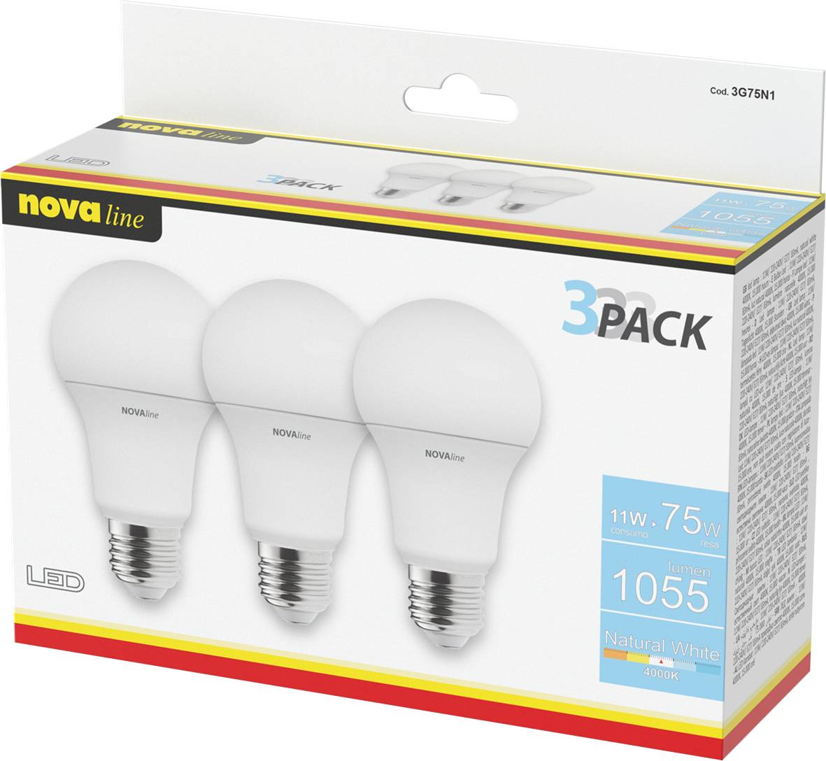 Set 3 Lampadine Goccia 11W E27