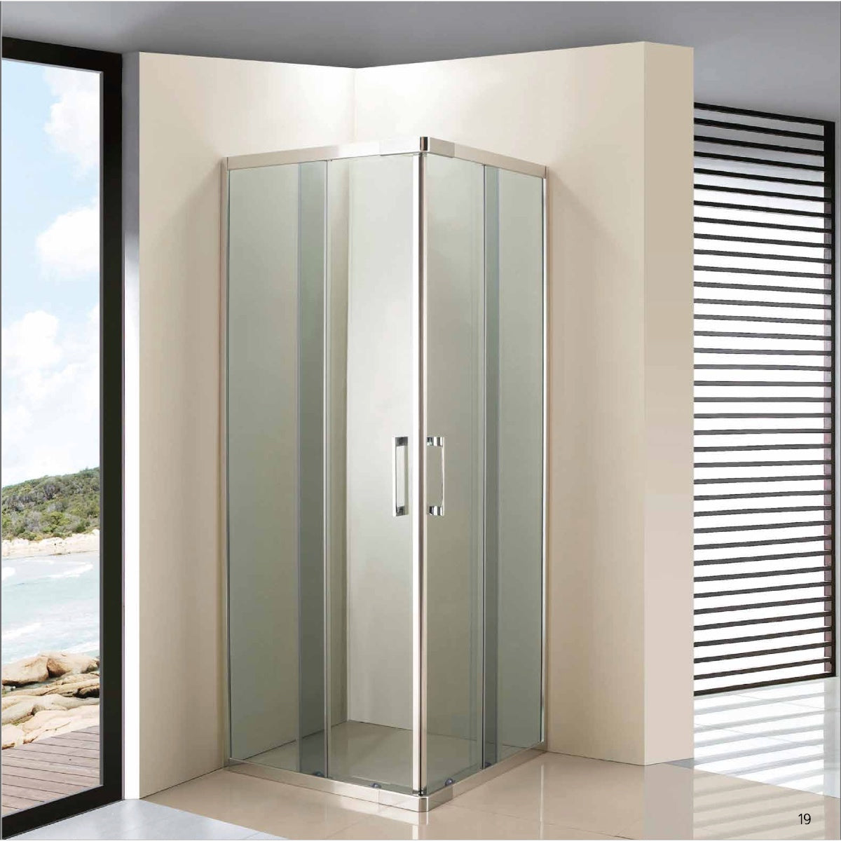 Box Doccia Angolare 69/79 x 69/79 x 185 cm – Vetro Fumè 4 mm