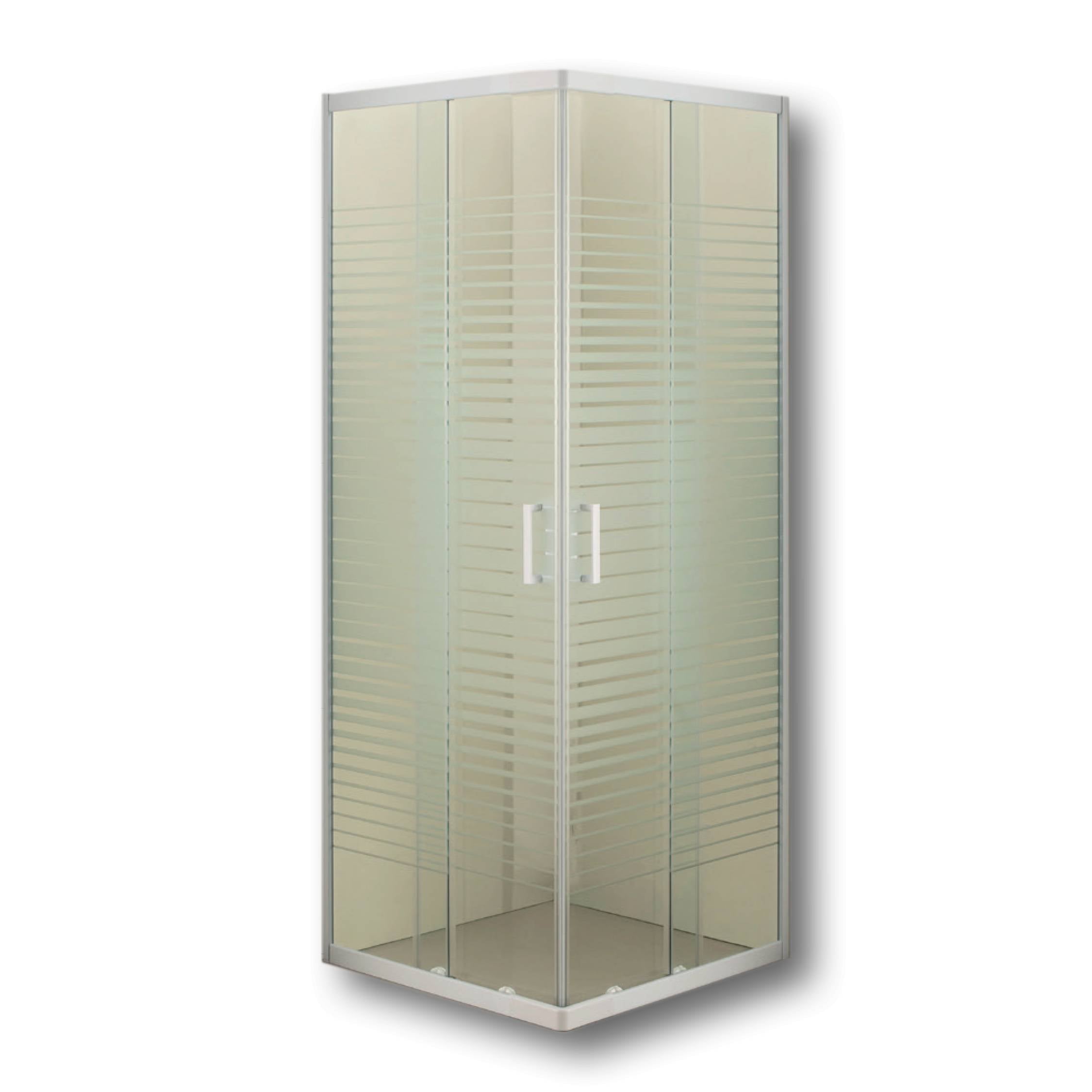 BOX DOCCIA 4MM PROFILO BIANCO VETRO SERIGRAFATO 69/79X69/79