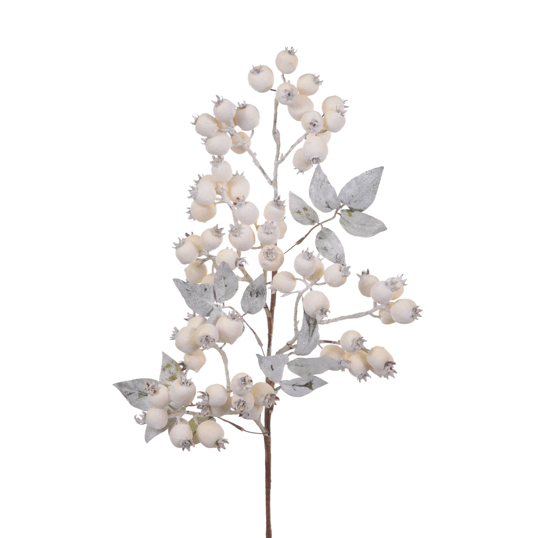 Ramo 80 cm bianco spino natalizio