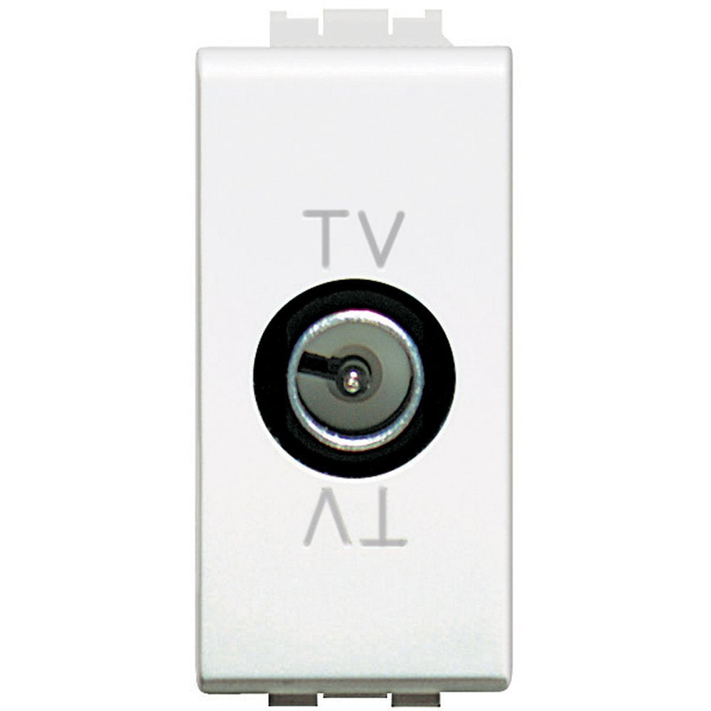 BTicino SN4202PF Presa TV Passante, Bianco
