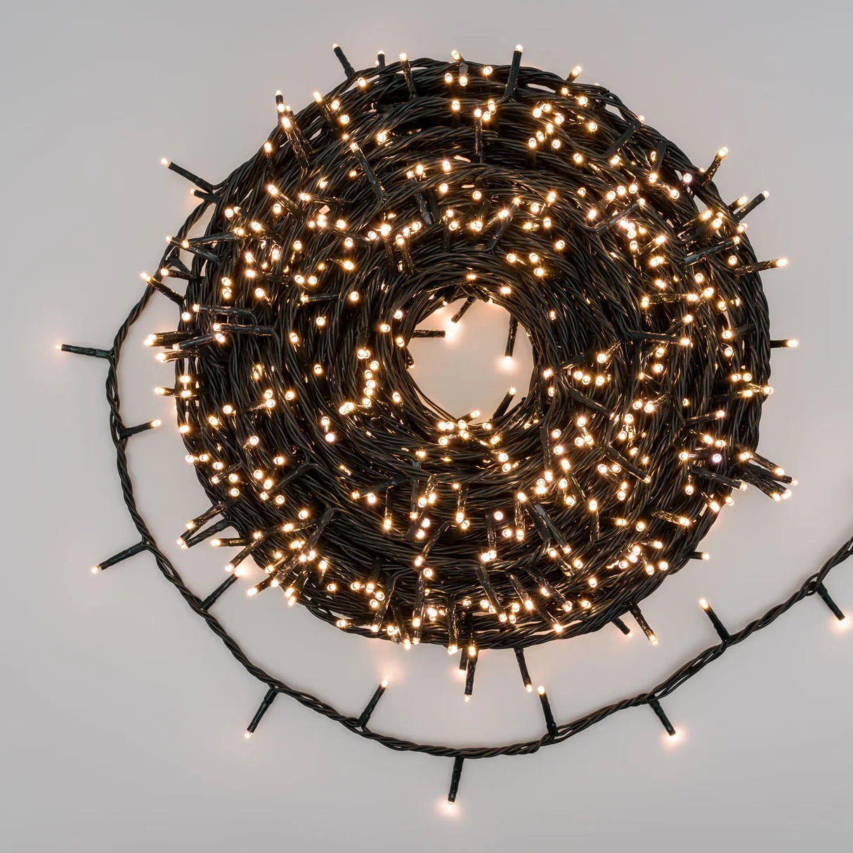 Catena lineare luci natalizie 50 mt bianco caldo