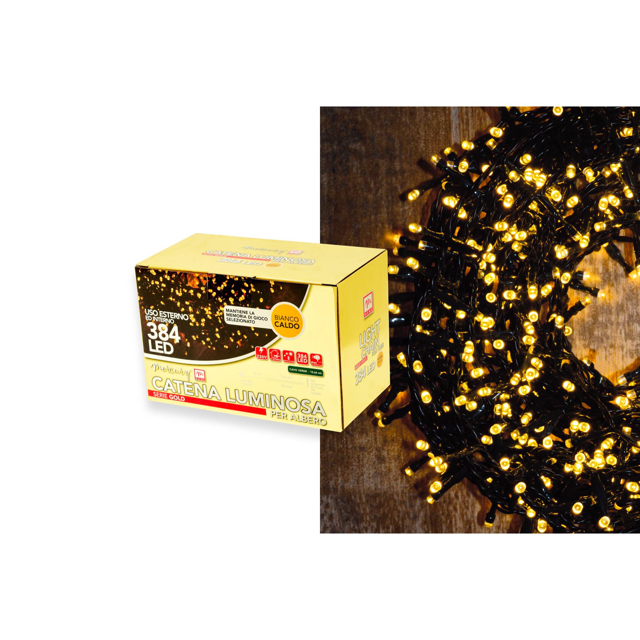 348 minilucciole da esterno Mercury bianco caldo