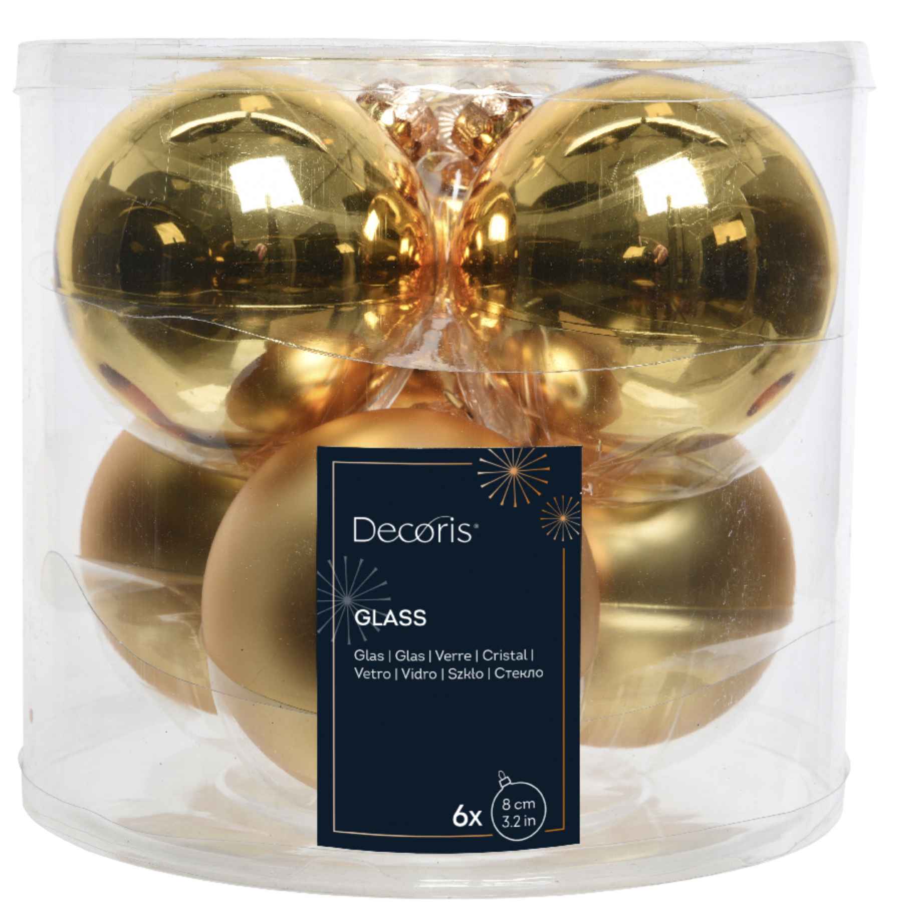 Kit 6 palline in vetro 8 cm 4