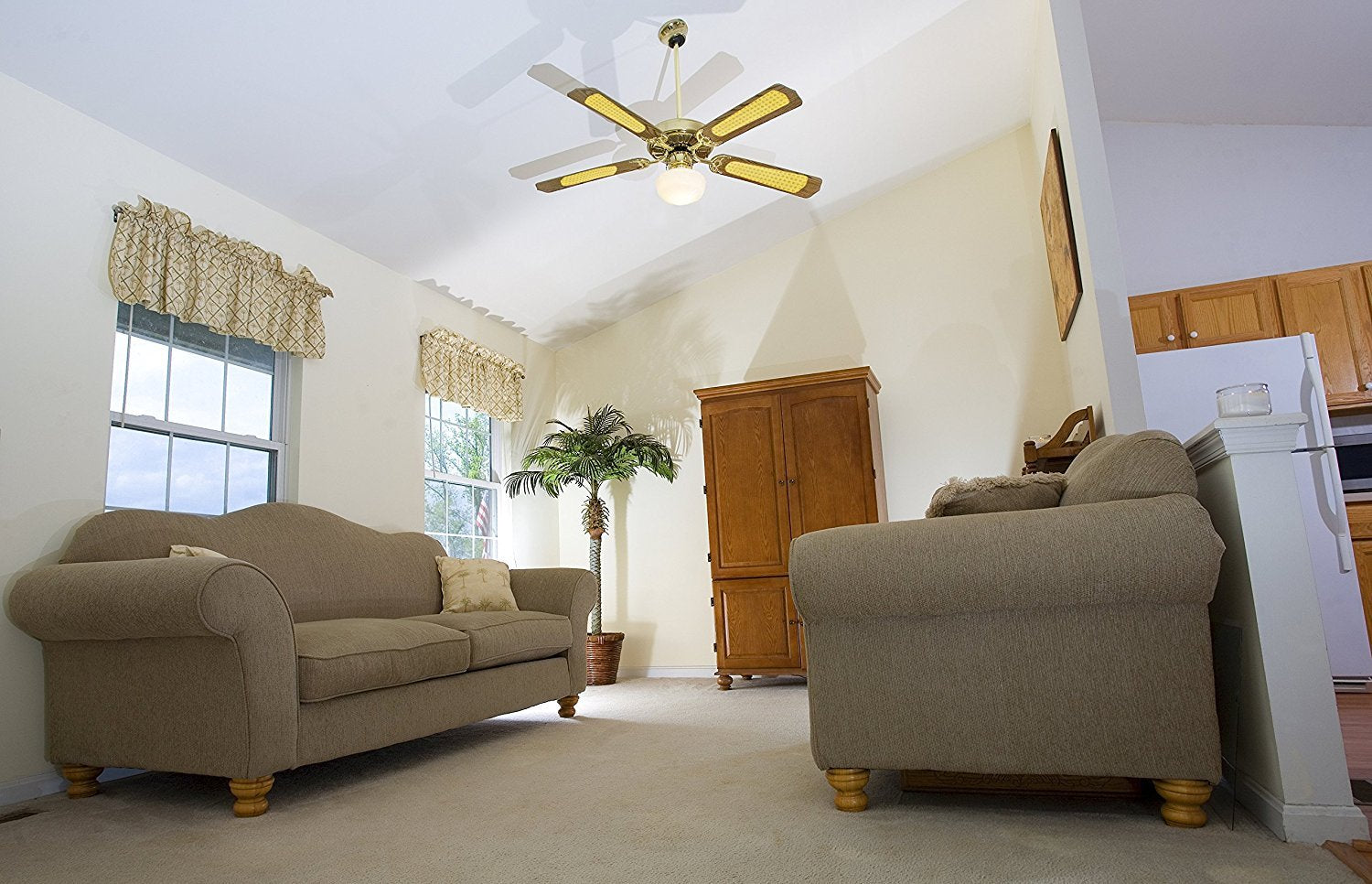 VENTILATORE DA SOFFITTO 4 PALE COLORE NOCE - GALILEO 2160664