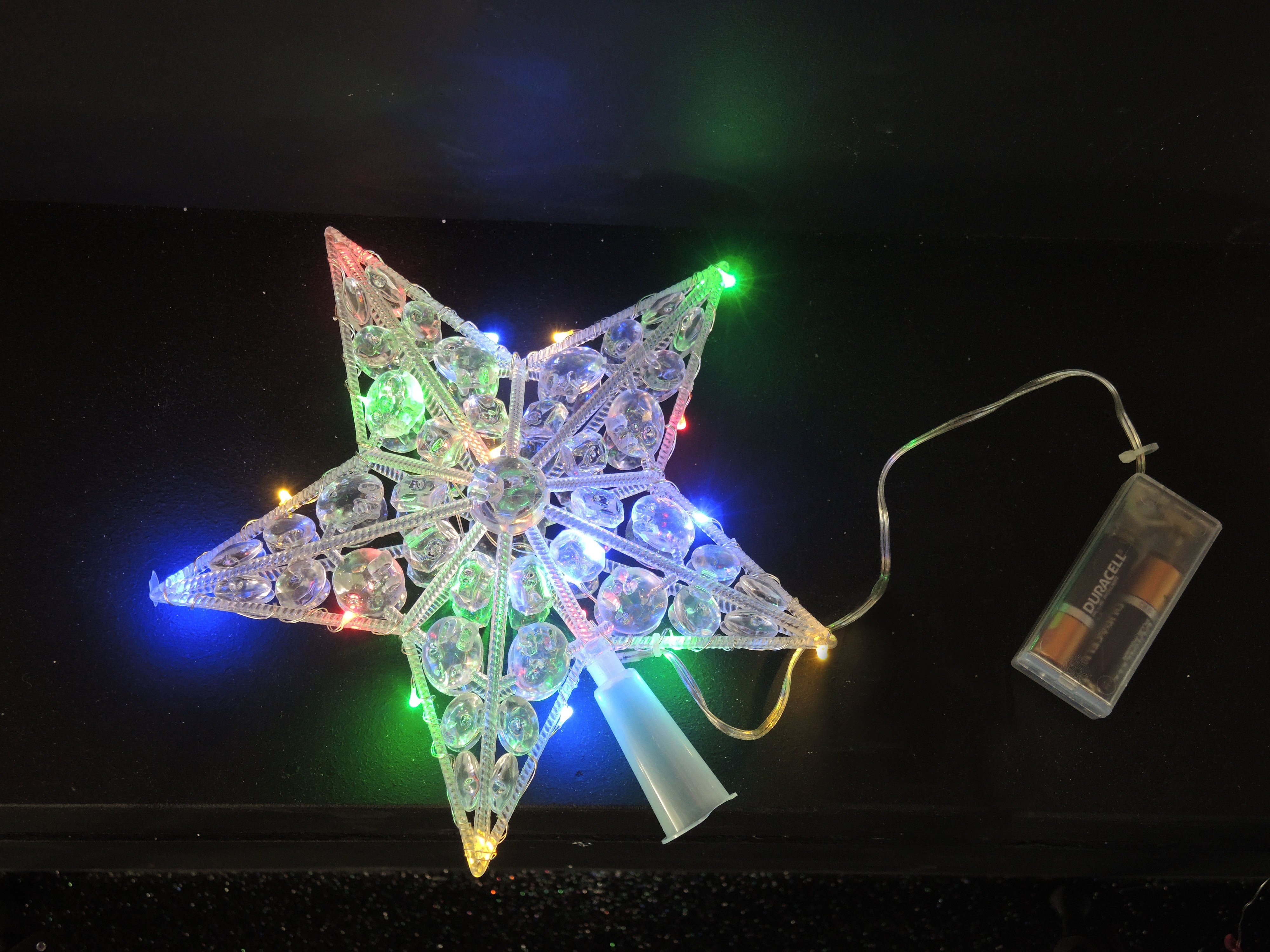 Puntale con gemme led multicolore