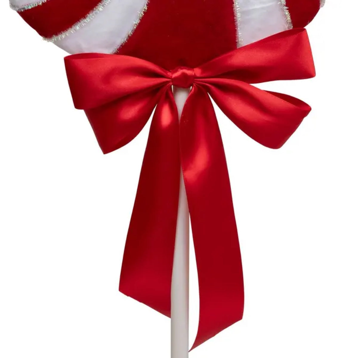 Lecca Lecca Natalizio Rosso e Bianco con Fiocco 80 cm