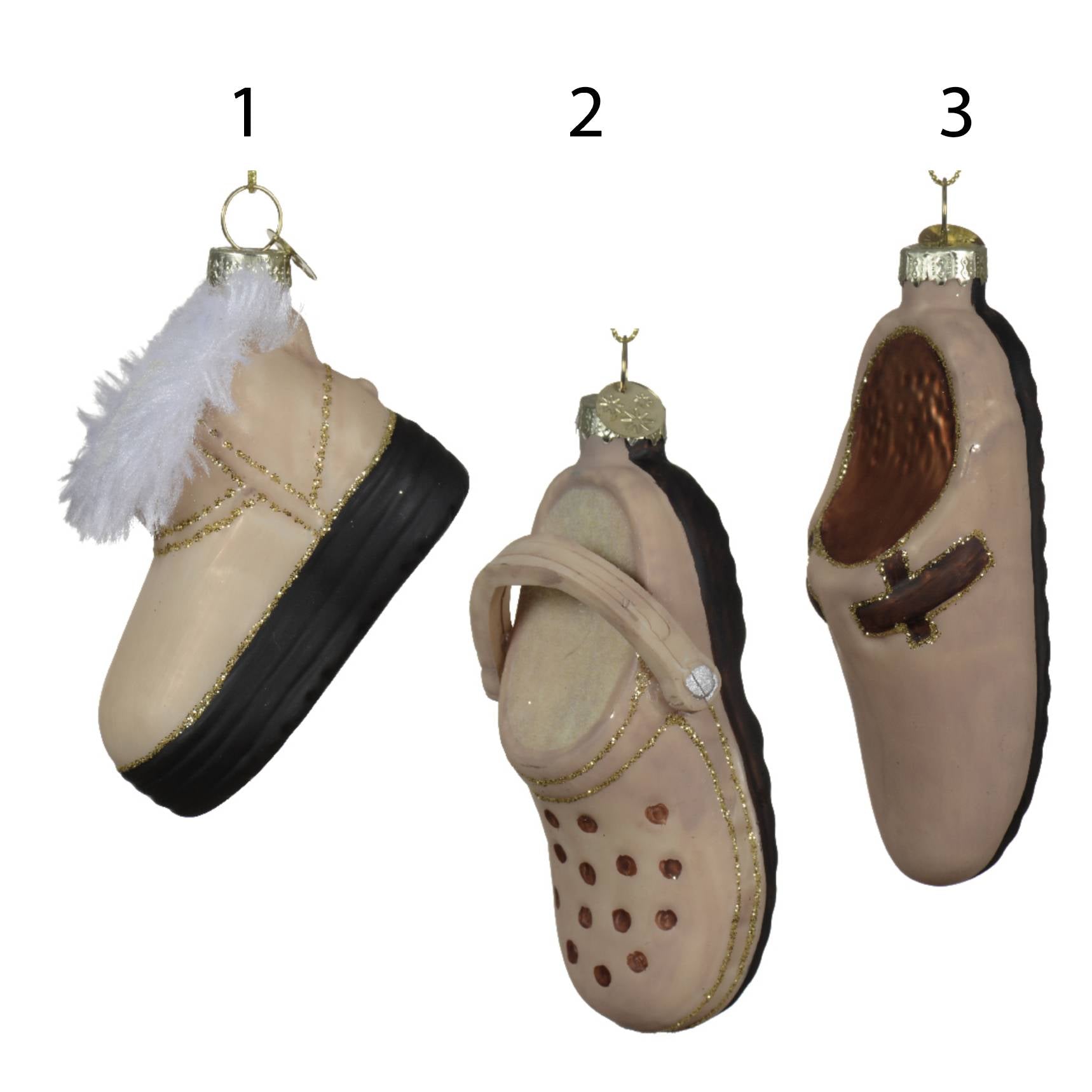 Pendaglio in vetro natalizio scarpe 11 cm