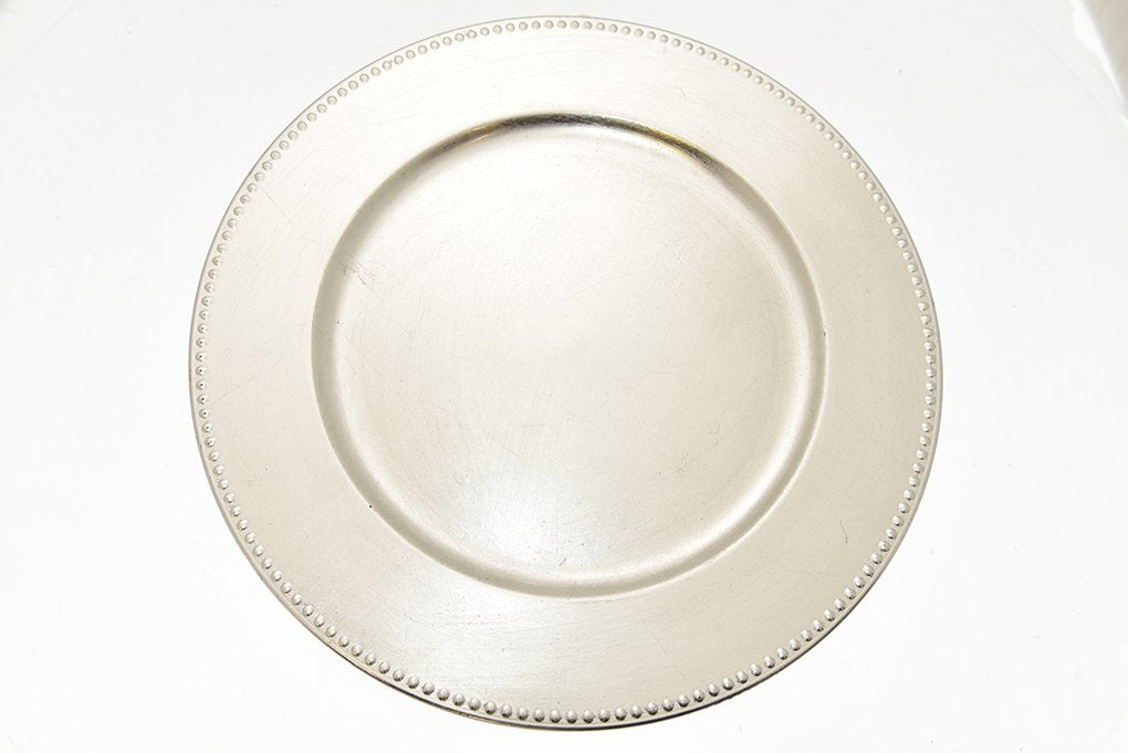 Sottopiatto foglia oro dots in plastica colore argento 3