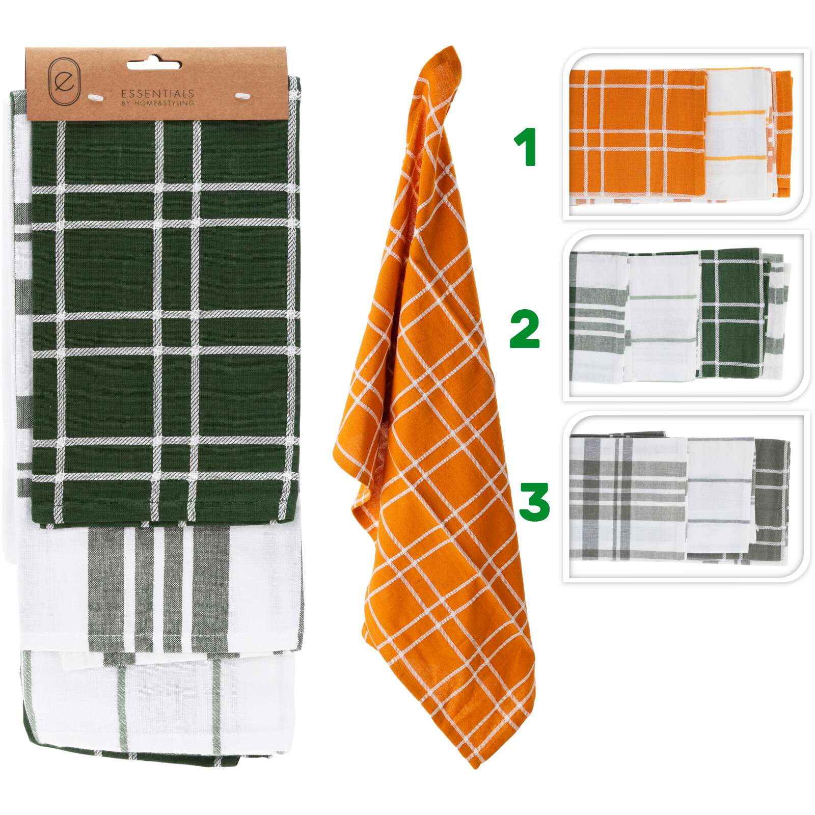 3 strofinacci per cucina 45x70 cm