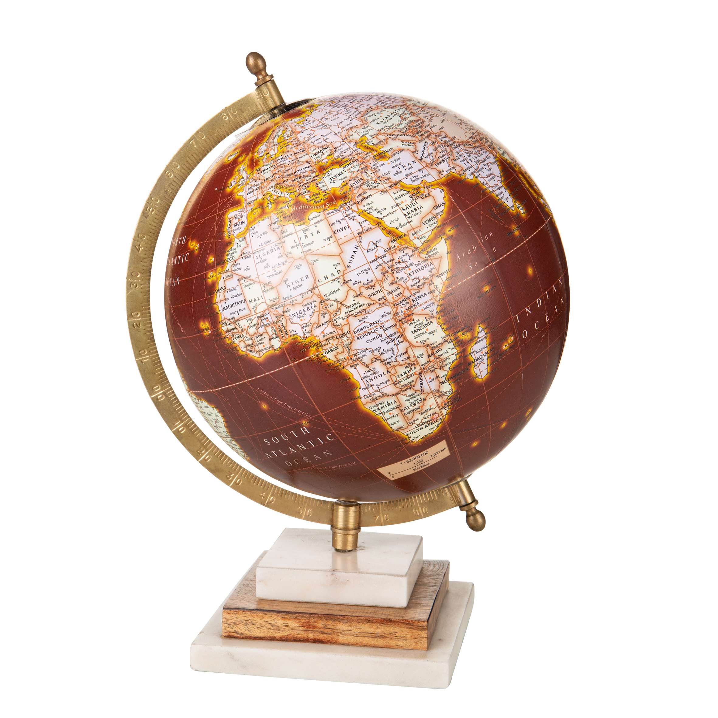 Mappamondo ruggine 30cm