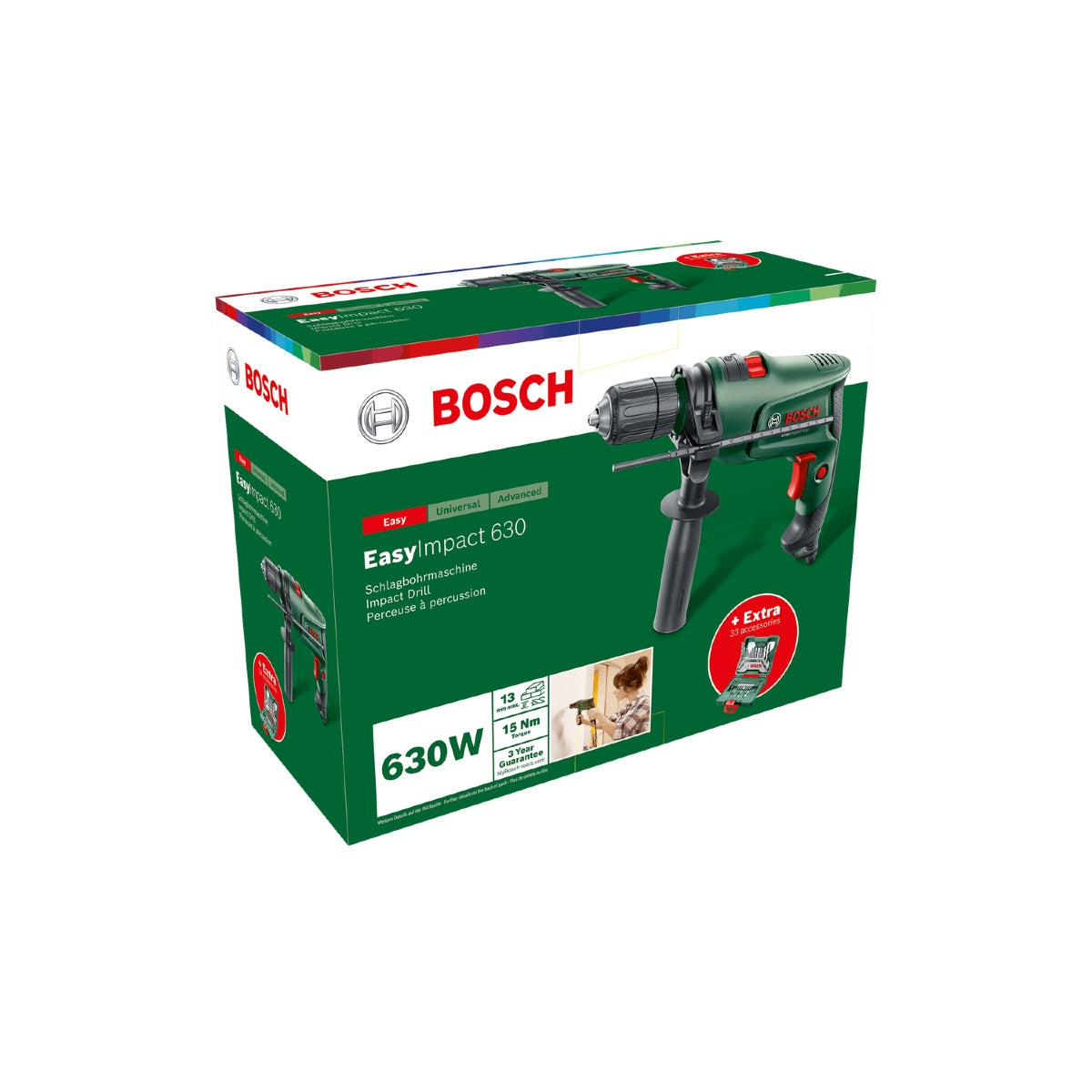 Bosch Trapano a percussione EasyImpact 630 + Set X33