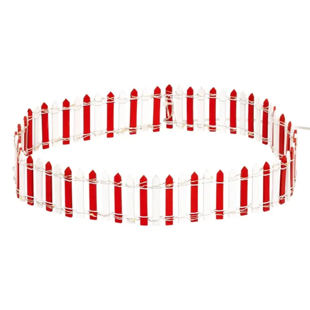 Recinzione Luminosa per Villaggio Natalizio Rossa e Bianca con 44 LED