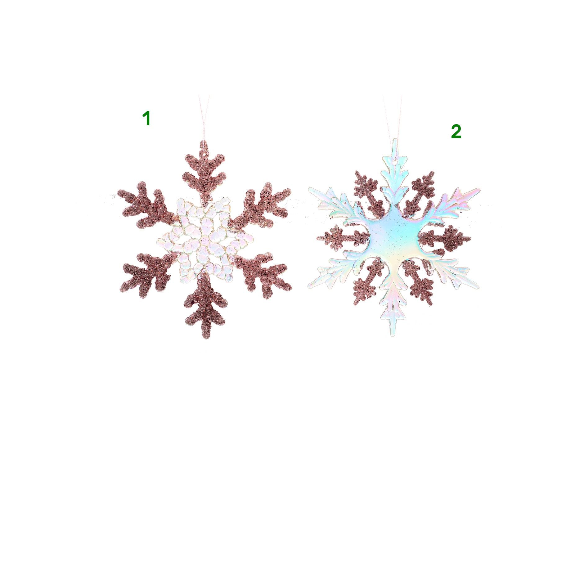 Addobbo albero fiocco di neve Mercury rosa