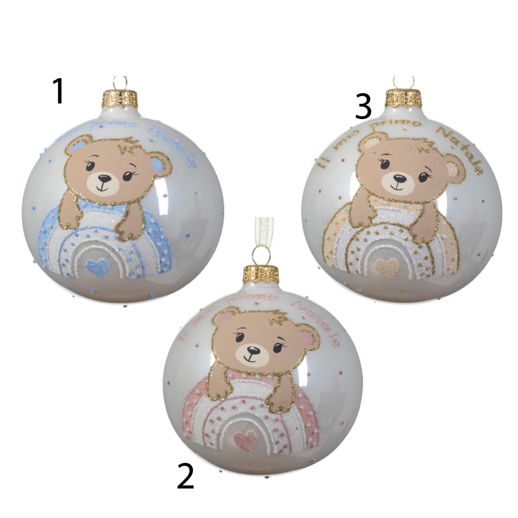 Pallina di vetro 'il mio primo natale' 10 cm