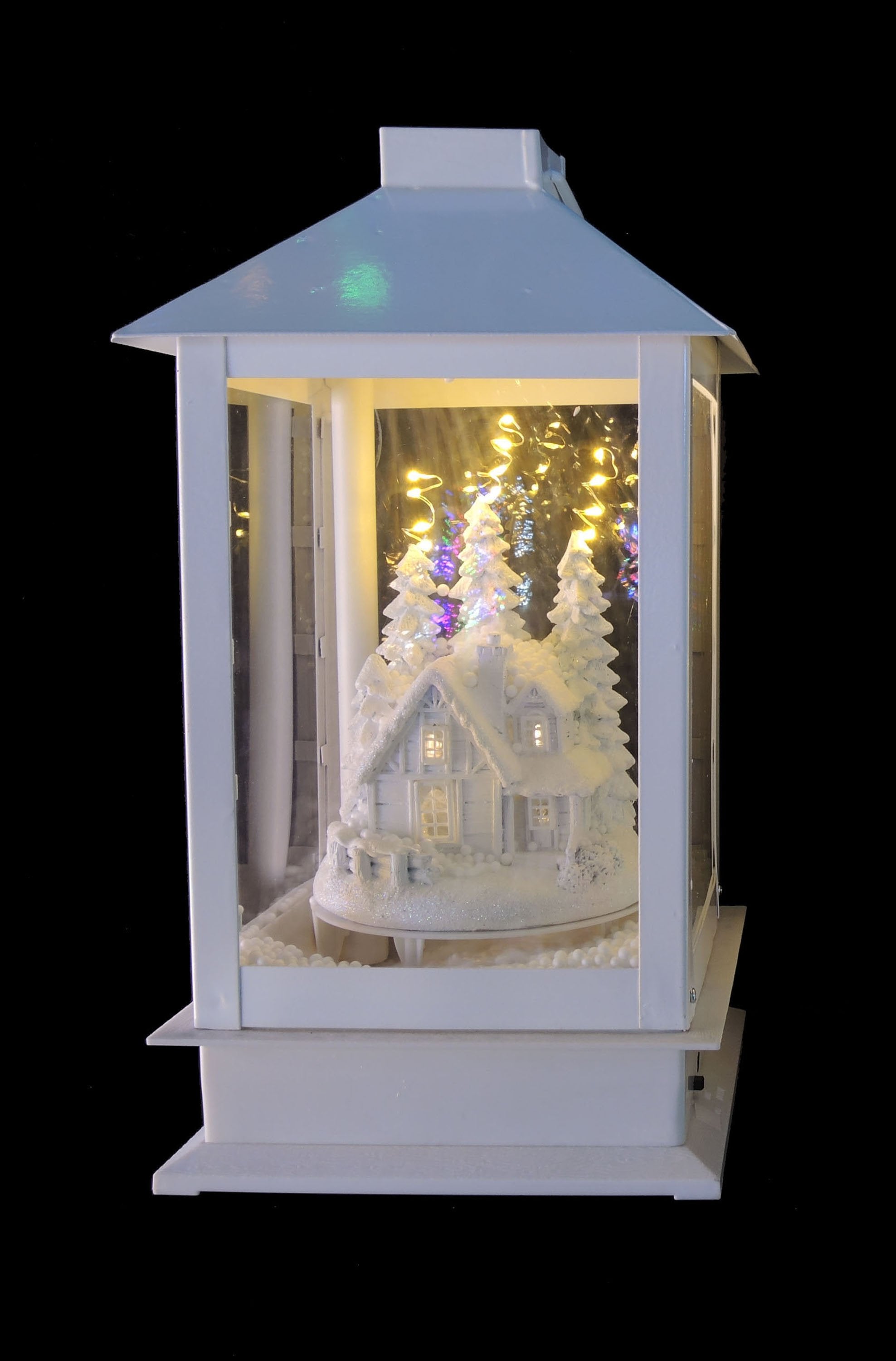 Lanterna a led con paesaggio natalizio