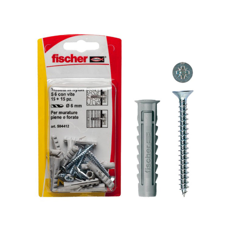Tasselli Fischer SX 8 S K con vite 15Pz