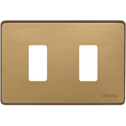 BTicino 503/2/BR Placca Magic 2 posti, Bronzo, Bipolare