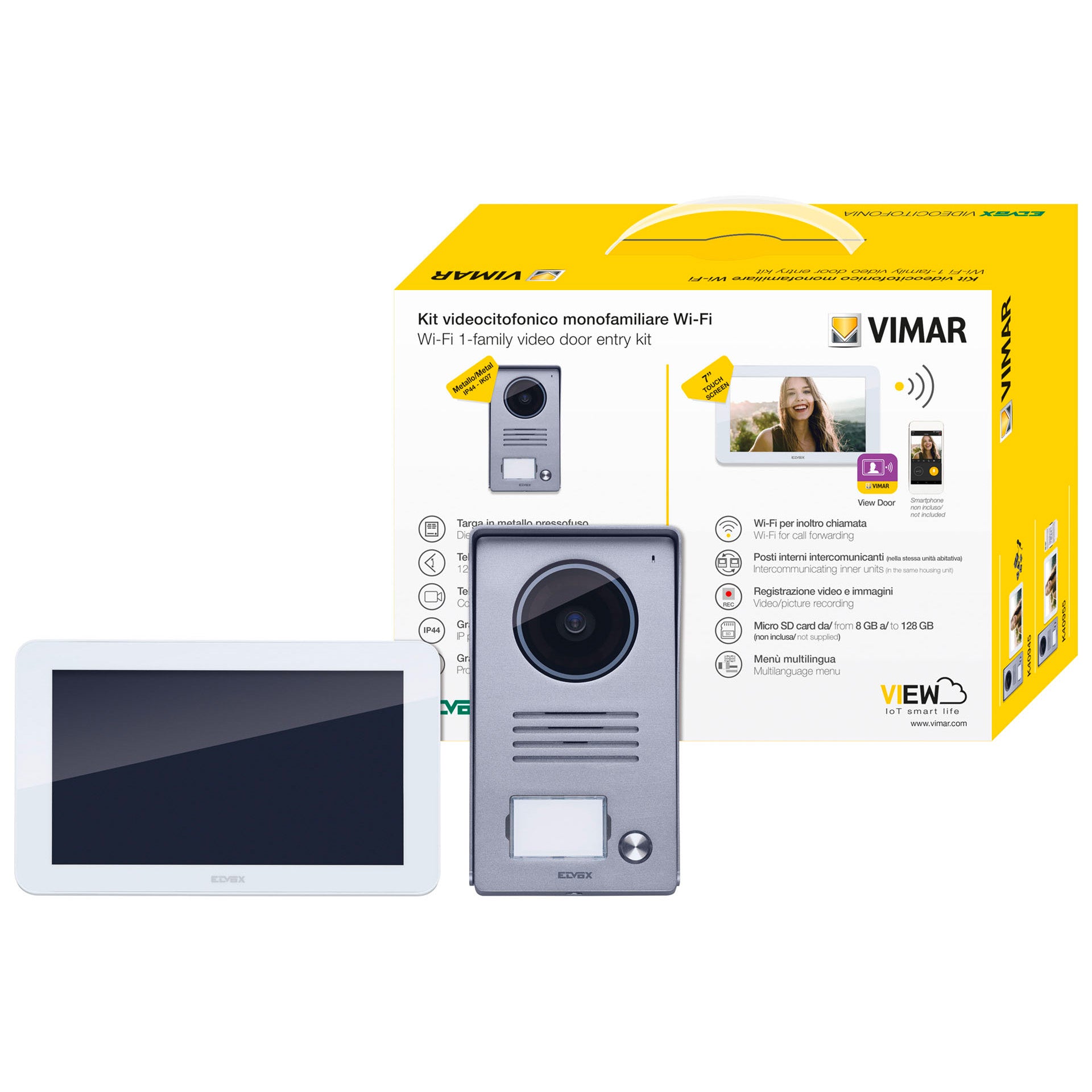 KIT Videocitofono 7in TS WiFi 1F alimentatore multispina