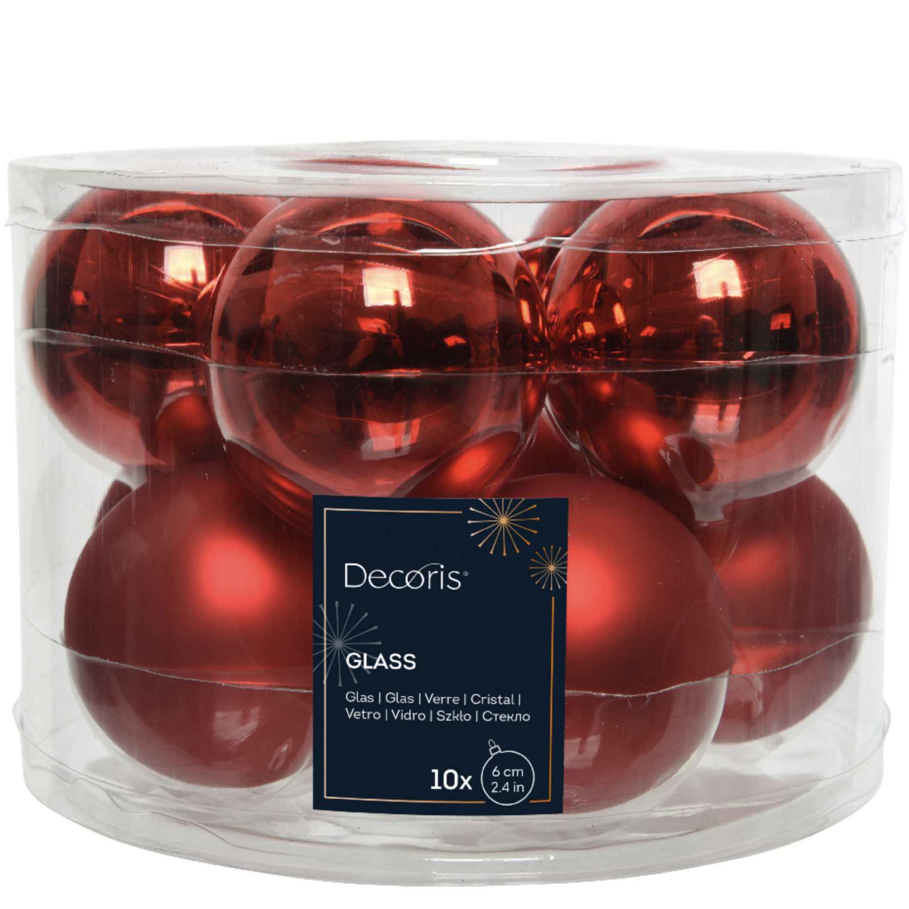 KIT 10 palline in vetro 6 cm