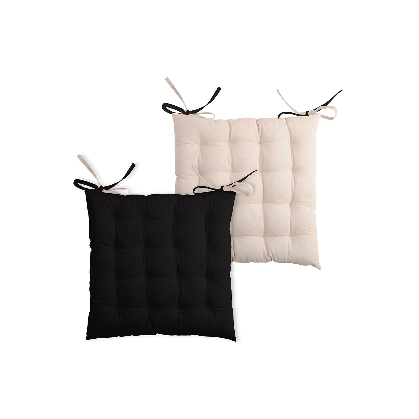 Cuscino coprisedia Duo Galette lino/ nero