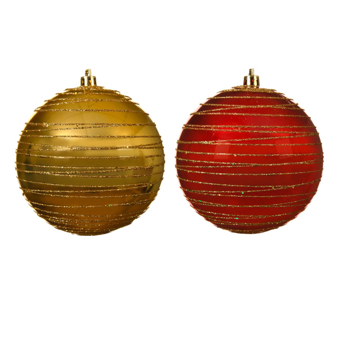 Palline di natale color oro o rosso con decori Kaemingk