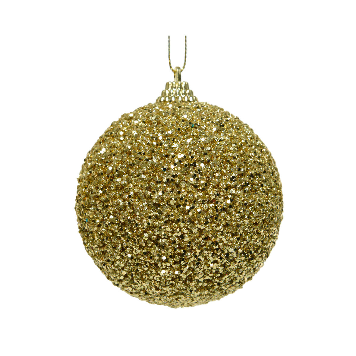 Pallina di natale glitter oro 8 cm