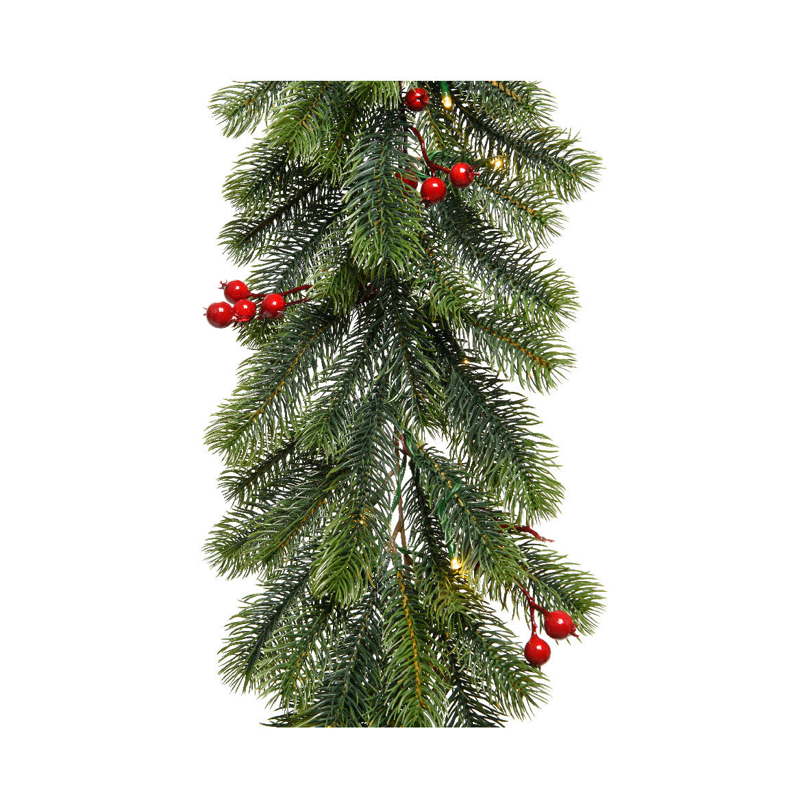 Festone verde con bacche dia.30x180 cm