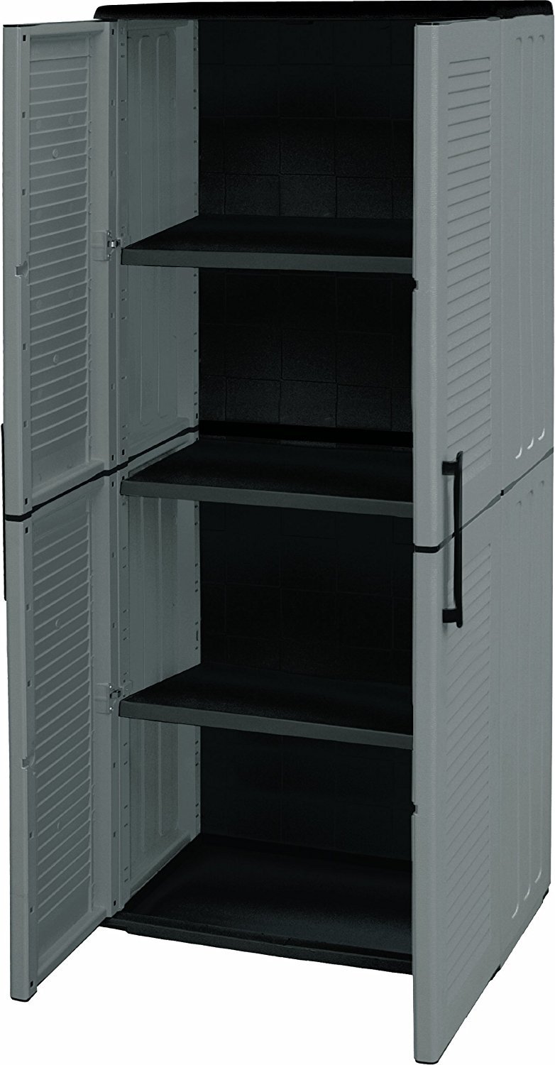 Armadio armadietto porta scope in resina 68x37x163 cm da esterno